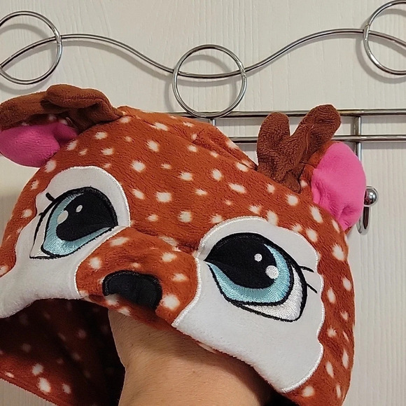 Cat & Jack Giraffe Pajamas With Hood Size XS‎ 4/5 Zip-Up Girls Fun Warm Comfy - Picture 4 of 6